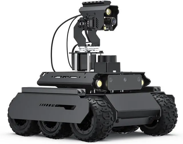 Main image of UGV Rover ROS 2 Open-Source 6 Wheels 4WD AI Robot Acce Kit Compatible with Raspberry Pi 4 5 (NOT Included), Dual Controllers, Computer Vision, All-Metal Body @(UGV Rover PT PI5 ROS2 Kit Acce)