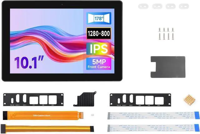 Main image of Industrial HMI All-in-one Touch Display for Raspberry Pi 5 4, 10.1inch Screen Monitor, Dual 4K HDMI Output, 10-Point Touch @(RPI-HMI-101D-ACCE-B)
