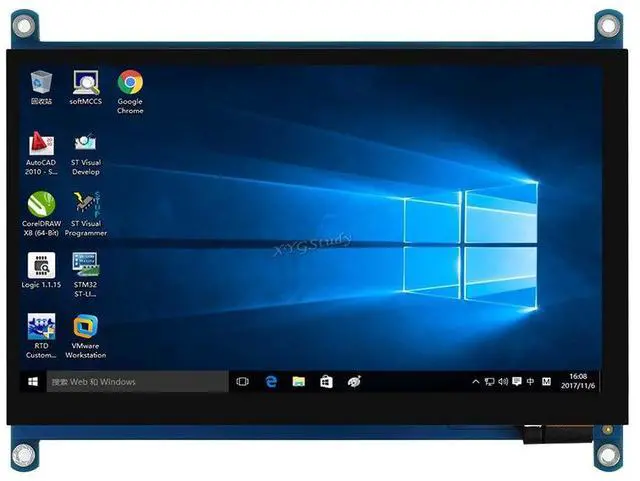Main image of 7 inch QLED Quantum Dot Display IPS HDMI 1024×600 Capacitive Touch Screen G+G Toughened Glass Panel for Raspberry Pi 4 3 Raspbian Retropie Jetson Nano Xbox360 PS4 Switch etc @