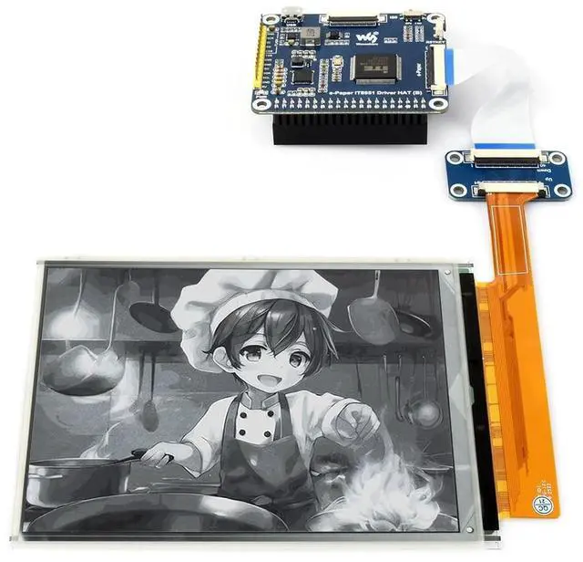 Main image of 6inch HD E-Ink e-Paper Display HAT Black White 1448×1072 High Definition Screen Module Kit for Raspberry Pi 4B/3B+/3B/2B/Zero/Zero W/Zero WH USB/SPI / I80 Interface Support Partial Refresh @