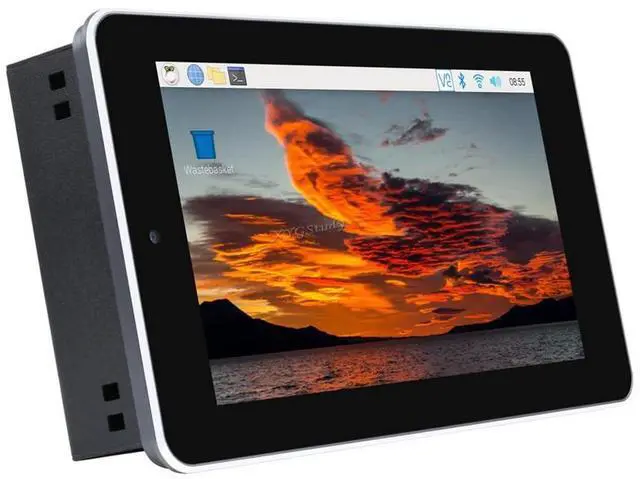 Main image of 7inch Capacitive Touch 800x480 Screen Display Designed for Raspberry Pi Compute Module 4 with 5MP Video Recording Front Camera and Toughened Glass Panel All-in-one Kit @(CM4-DISP-BASE-7A-BOX)