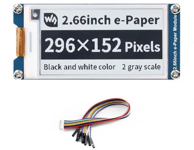 Main image of 2.66 inch e-Paper E-Ink Display Module 296×152 Pixels Screen Black/White Dual-Color SPI Interface for Raspberry Pi Jetson Nano STM32 @(2.66inch e-Paper Module)