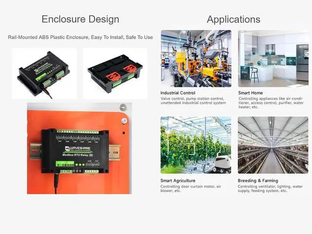 Alt view image 5 of 7 - 8-CH Modbus RTU Relay Module with RS485 Interface, Modbus RTU Protocol, 7~36V Power Supply, Multi Isolation Protection Circuits Such as Power Isolation, Magnetical Isolation, TVS Diode etc.