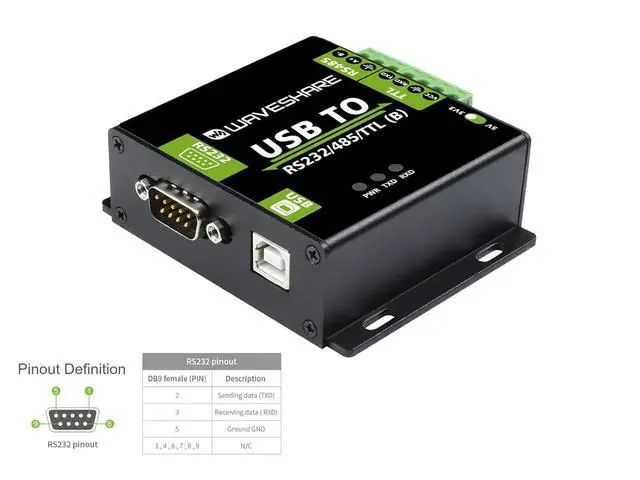 Alt view image 2 of 7 - USB to RS485/RS232/TTL Converter Industrial Digital Isolated Converter with CH343G Inside, Multi-Protocol & Multi-Type Conversion, Support Windows 11/10/8.1/8/7 Linux Android Mac etc.