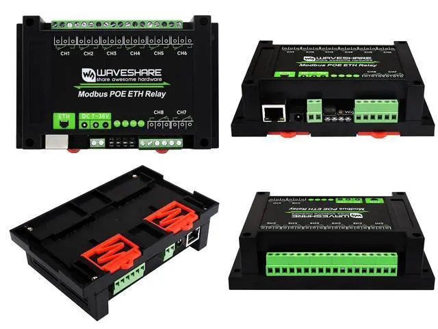 Alt view image 6 of 7 - Modbus POE ETH Relay 8-CH Ethernet Relay Module Supports Sending Modbus RTU/Modbus TCP Protocol Commands via Ethernet Port to Control Relay and Various Devices