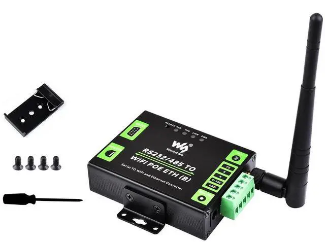 Main image of RS232/485 to WiFi POE Ethernet Serial Server Converter, Modbus/MQTT Gateway, Support Serial to WIFI, Serial to Ethernet, Ethernet to WIFI, Serial to HTTPD Client etc. DC 6~36V/PoE Power Supply