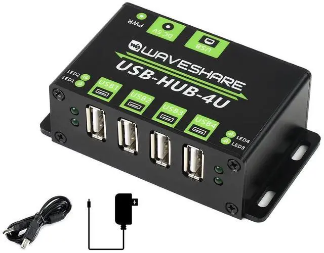 Main image of USB 2.0 HUB 4 Port, Onboard Industrial Grade HUB Chip, up to 480Mbps Data Rate, with ESD Protection and Multiple Protection Circuits, Multiple OS Support, Plug & Play