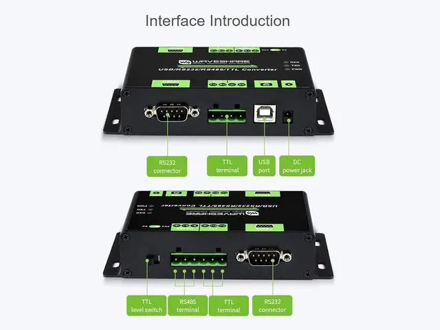Alt view image 3 of 7 - USB/RS485/RS232/TTL Converter Industrial Isolated Multibus Converter Support USB/RS232/TTL to RS232/485/TTL, Built-in Multi Protection Circuits, Fast Communicating, Better Compatibility