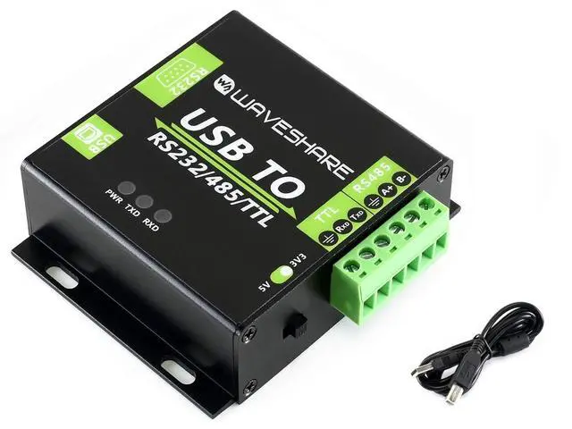 Alt view image 2 of 7 - USB to RS232/RS485/TTL Interface Converter Industrial Isolated Converter with Original FT232RL Inside, 300-921600bps Baudrate Onboard Power Isolation, ADI Magnetical Isolation