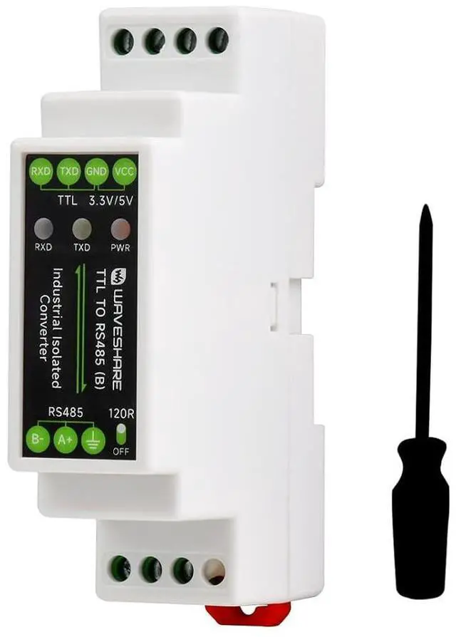 Main image of TTL to RS485 Serial Converter Galvanic Isolated TTL to RS485 Serial Server, 600W Lightningproof & Anti-Surge, Multi-Isolation Protection, Rail-Mount Support