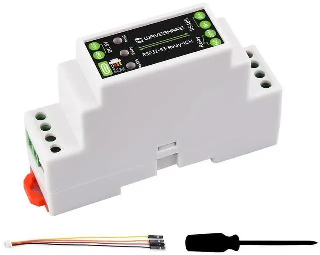 Main image of Industrial 1-Ch ESP32-S3 WiFi Relay Module, Supports RS485/WIFi/Bluetooth Control, Contact Rating of Relay up to 10A 250VAC/30VDC, with Multiple Isolation Protection Circuits, Rail-Mount Case