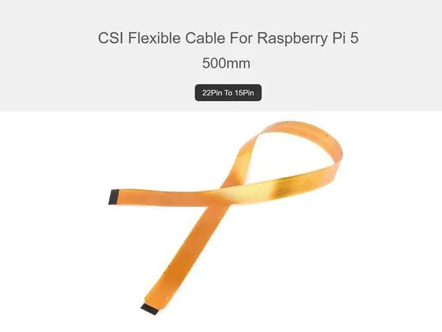 Alt view image 2 of 6 - CSI FPC Flexible Cable for Raspberry Pi 5, 22Pin to 15Pin Pi5 Camera Cable Suitable for CSI Camera Modules, More Stable Signal Transmission (500mm)