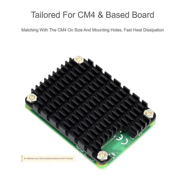 Alt view image 3 of 7 - Aluminum Heatsink for Raspberry Pi Compute Module 4 CM4 & Based Board, Notched for Antenna Section, Corrosion/Oxidation Resisting, Fast Heat Dissipation