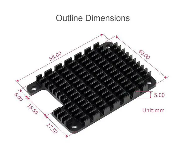 Alt view image 7 of 7 - Aluminum Heatsink for Raspberry Pi Compute Module 4 CM4 & Based Board, Notched for Antenna Section, Corrosion/Oxidation Resisting, Fast Heat Dissipation