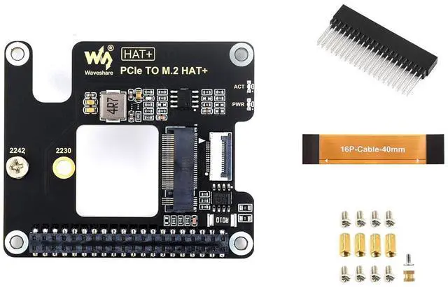 Main image of PCIe to M.2 M Key Adapter for Raspberry Pi 5, Support NVMe Protocol M.2 SSD with 2230/2242 Size, PCI-E×1 Gen2 or Gen3 Mode, Support Booting from SSD for PI5, High-Speed Reading/Writing