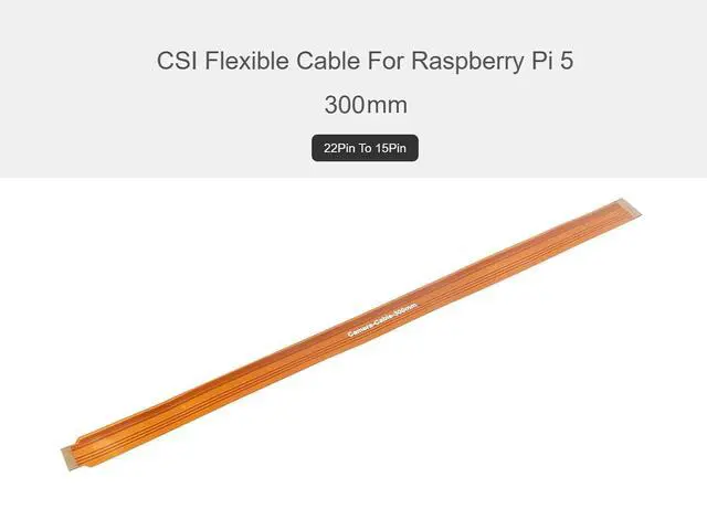 Alt view image 2 of 7 - CSI FPC Flexible Cable for Raspberry Pi 5, 22Pin to 15Pin Pi5 Camera Cable Suitable for CSI Camera Modules, More Stable Signal Transmission (300mm)