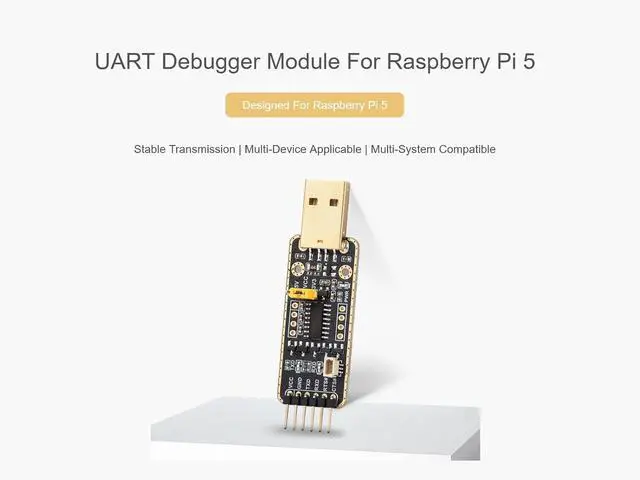 Alt view image 2 of 7 - USB to UART Debugger Serial Module for Raspberry Pi 5 Communication Debugging, Onboard UART, USB Type-A Connector, Supports Windows11/10/8.1/8/7, Linux, Mac, Android