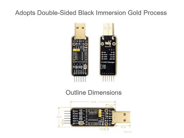 Alt view image 7 of 7 - USB to UART Debugger Serial Module for Raspberry Pi 5 Communication Debugging, Onboard UART, USB Type-A Connector, Supports Windows11/10/8.1/8/7, Linux, Mac, Android