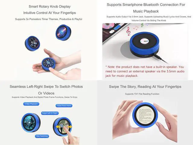 Alt view image 3 of 7 - ESP32-S3 1.8inch Knob Display Development Board, Multi-Functional Smart Rotary Knob Touch Screen 360 × 360 262K Color, 2.4GHz Wi-Fi and Bluetooth Wireless Connection, CNC Metal Case