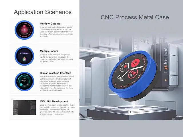 Alt view image 5 of 7 - ESP32-S3 1.8inch Knob Display Development Board, Multi-Functional Smart Rotary Knob Touch Screen 360 × 360 262K Color, 2.4GHz Wi-Fi and Bluetooth Wireless Connection, CNC Metal Case