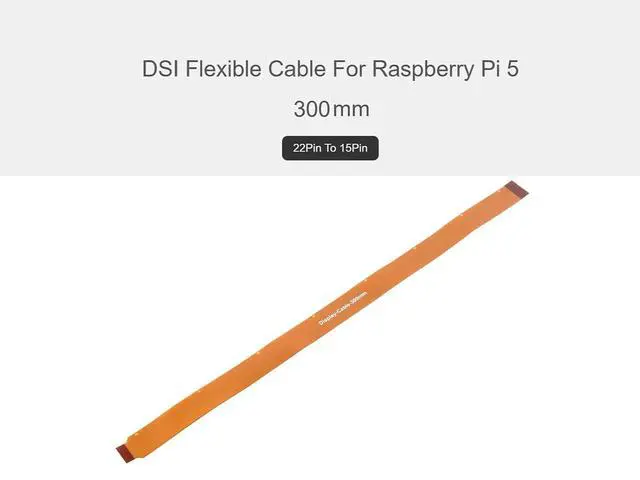 Alt view image 2 of 6 - DSI FPC Flexible Cable for Raspberry Pi 5, 22Pin to 15Pin Pi5 Display Cable Suitable for DSI Display Screens, Stable Signal Transmission (300mm), Black