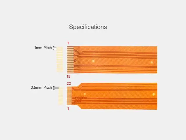 Alt view image 3 of 6 - DSI FPC Flexible Cable for Raspberry Pi 5, 22Pin to 15Pin Pi5 Display Cable Suitable for DSI Display Screens, Stable Signal Transmission (300mm), Black