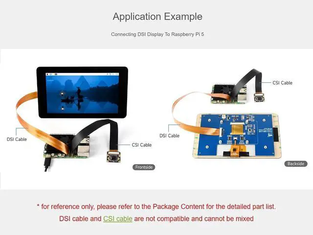 Alt view image 4 of 6 - DSI FPC Flexible Cable for Raspberry Pi 5, 22Pin to 15Pin Pi5 Display Cable Suitable for DSI Display Screens, Stable Signal Transmission (300mm), Black