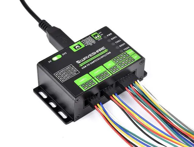 Main image of USB to UART/I2C/SPI/JTAG Converter Support USB to 2-ch UART, or USB to 1-ch UART + 1-ch I2C + 1-ch SPI, or USB to 1-ch UART + 1-ch JTAG, Compatible with Win11/10/8.1/8/7, Linux, etc. 3.3V/5V