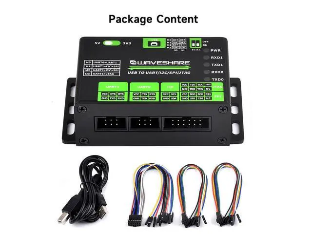 Alt view image 6 of 6 - USB to UART/I2C/SPI/JTAG Converter Support USB to 2-ch UART, or USB to 1-ch UART + 1-ch I2C + 1-ch SPI, or USB to 1-ch UART + 1-ch JTAG, Compatible with Win11/10/8.1/8/7, Linux, etc. 3.3V/5V