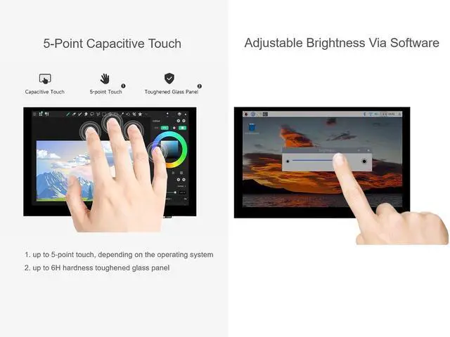 Alt view image 5 of 7 - 5inch DSI LCD Touch Display for Raspberry Pi 5/4B/CM4/3B+/3A+/3B/CM3+/CM3, 1024x600 Pixels 5inch Capacitive Touch Screen, IPS Panel, DSI Interface, Driver-Free