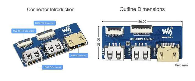Alt view image 6 of 7 - for Raspberry Pi Compute Module 4 Base Board Accessories Kit, Include CM4-IO-BASE-A (Lite Ver.), USB HDMI Adapter, FFC Cable and USB-A to USB-C Cable, More USB and HDMI Connectors via FFC