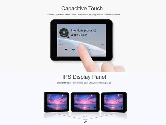 Alt view image 4 of 7 - ESP32-S3 3.5inch LCD Touch Display Development Board, 320×480 262K Color IPS Screen, QSPI Interface, Onboard Camera Interface, Integrated Audio Input and Output, Supports AI Speech Interaction