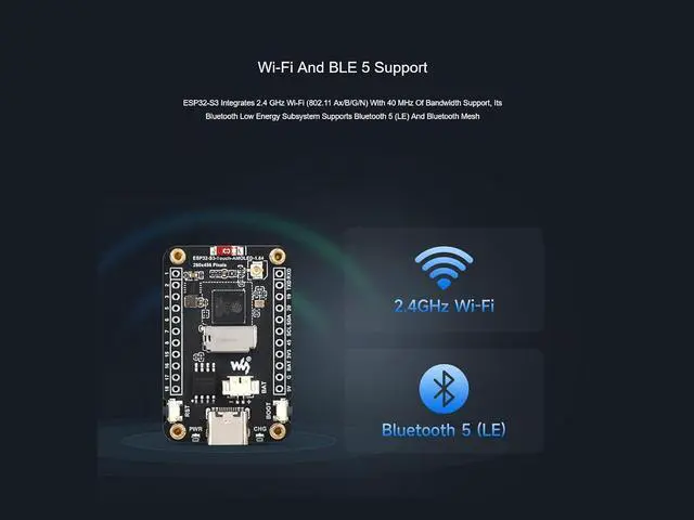 Alt view image 4 of 7 - ESP32-S3 1.64inch AMOLED Touch Display Development Board, 280×456 Resolution, 16.7M Color, QSPI Interface, Wi-Fi and BLE-5 Support, Onboard 6-Axis IMU, TF Card Slot, USB, UART, I2C, etc.