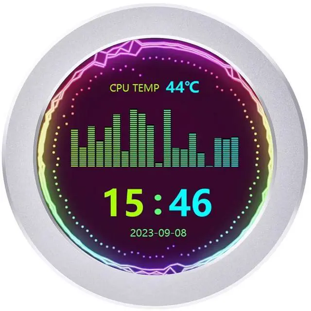 Main image of 2.8 inch Water Cooler Screen USB Monitor, PC Case Secondary Screen, Desktop RGB Ambient Screen, 480×480 Pixel IPS Panel, Support Music Spectrum Analysis Function, Visual Dynamic Theme Editor