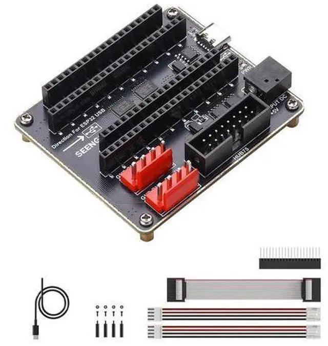 Main image of RGB Matrix Adapter Board for ESP32-S3-DevKitC-1 & ESP32-DevKitC V4 Connect with RGB LED Matrix Displays, HUB75 LED Panel Driver Board with Dual Power Input, USB-C/DC 5V Supply, VH-4P Connectors