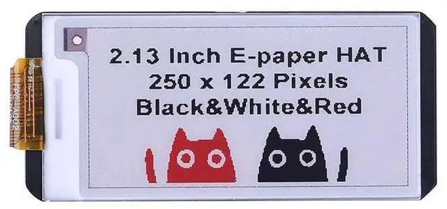 Main image of 2.13 Inch E-Ink Display HAT for Raspberry Pi/Jetson Nano/Arduino/STM32 Three Color Red White Black E-Paper Screen SPI Interface 250x122 Resolution