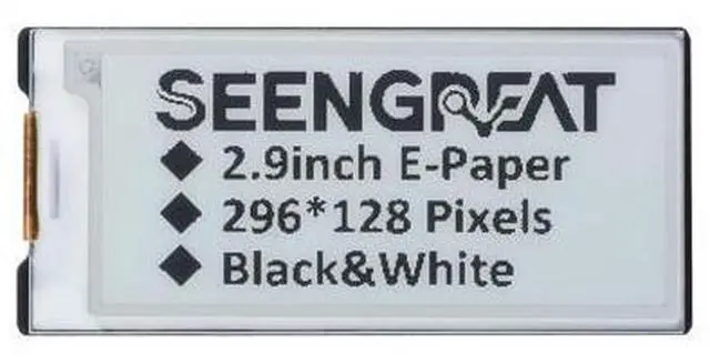 Main image of 2.9 Inch E-Paper Display Monitor 296x128 Two Color E Ink Display for Raspberry Pi/Jetson Nano for Arduino Nucleo SPI Interface Epaper Screen Partial Refresh Support