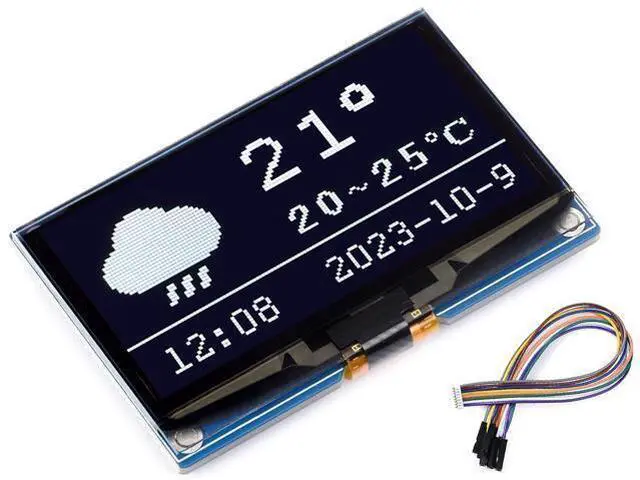Main image of 2.42inch OLED Display Module 128×64 Resolution for Raspberry Pi/forArduino/STM32/ESP32/Jetson Nano, with SSD1309 Driver Chip SPI / I2C Communication 3.3V / 5V, White Display Color