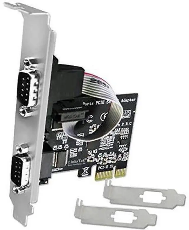 Main image of LinksTek 2-Port PCI Express RS-232 DB9 Serial Port Card for Windows XP, Vista,7, 8.x, 10, 11 32/64bit and Linux PCs, PCIE RS232 Card, PCIE Serial DB9 Port Card (PCIE-SE2)