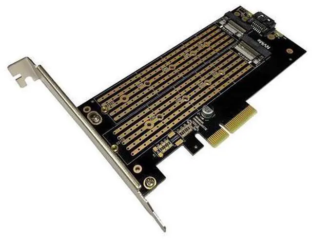 Main image of PCIe 3.0 to M.2 NVMe/NGFF SSD Adapter Card High-Speed Expansion for Desktop PCs, Supports M Key/B Key/B&M Key, 2230 to 22110 Size Compatibility (Dual Slot NVME+NGFF)