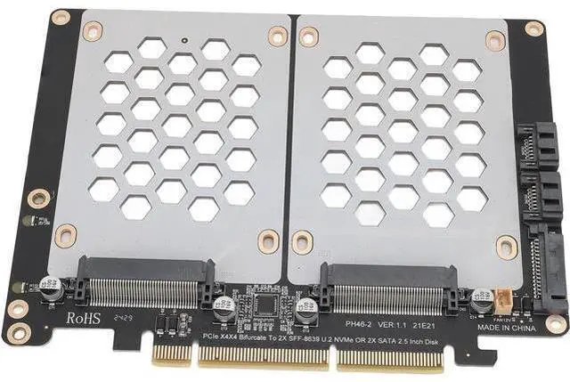 Main image of PCIE 4.0 U.2 Dual SSD Adapter Card with Fast Transmission for High Speed Data Transfer for Professional Users and PC Enthusiasts PCIE4.0 for