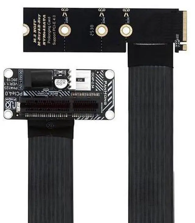Main image of xiwai Right Angled M.2 M-Key NGFF NVMe to PCI-E Up Angled 90 Degree Adapter | PCI-Express X1 X4 X8 X16 Socket Cable Extension Graphics Card for M2 2260 2280