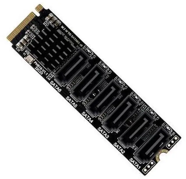 Main image of NVME M-Key PCI Express NGFF to SATA 3.0 6Gbps 6 Ports Adapter Converter Hard Drive Extension Card 2280
