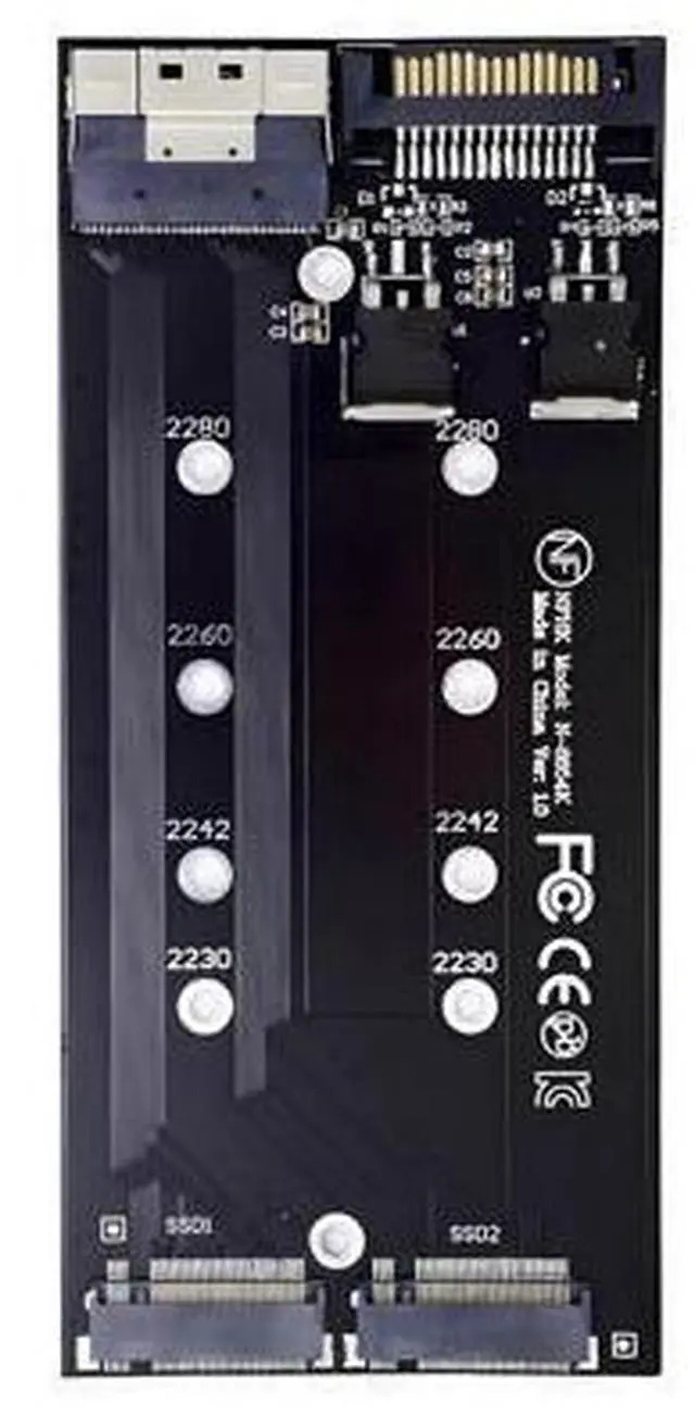 Main image of Dual 2X NVME M.2 AHCI to PCIE Express 3.0 4.0 Detachable Bifurcation Virtual Raid Slimline SFF-8654 8X Raid Card VROC Raid0 Hyper Adapter