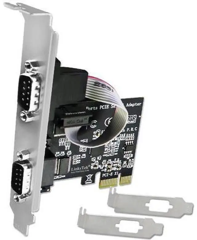 Main image of LinksTek 2-Port PCI Express RS-232 DB9 Serial Port Card for Windows XP, Vista,7, 8.x, 10, 11 32/64bit and Linux PCs, PCIE RS232 Card, PCIE Serial DB9 Port Card (PCIE-SE2)
