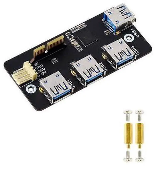 Main image of PCI-E to USB 3.2 Expansion Card for Raspberry Pi Compute Module 4 IO Board, 4x USB 3.2 Gen1 Ports PCIe Adapter Card, PCI Express Converter Card Support Powered from PCIe 12V or 12V DC header