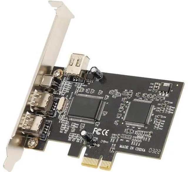 Main image of PCIE Card, PCI Ex1 to External IEEE 1394 Adapter Controller 4 Ports (2 x 6 Pin and 1 x 4 Pin) with Low Bracket for for Server 2003,Vista 7