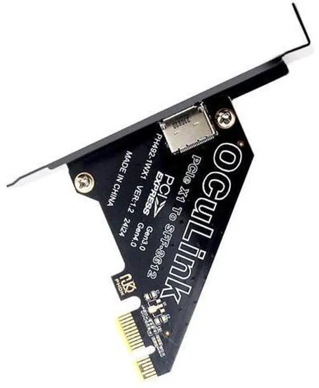 Main image of Oculink SFF-8611/8612 to PCI Express 4.0 X1 Expansion Card Adapter with 8cm/12cm Slot Bracket Black