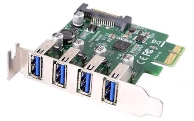 Main image of Low Profile 4 Ports PCI-E to USB 3.0 HUB PCI Express Expansion Card Adapter 5Gbps for Motherboard