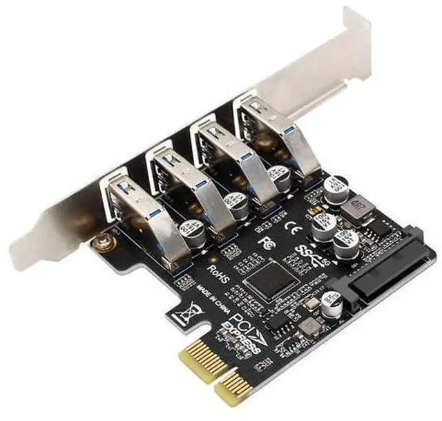Main image of PH64 PCIe3.0 X1 to 4Port USB3.0 Expansion Card 5Gbps for 2U/4U Chassis Dual Power Supply Compatible with Wins XP, Vista, Wins 7,Wins8,Wins10
